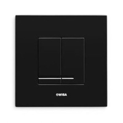 Wisa XS Bedieningspaneel - vierkant - 16x16x1 - dualflush - kunststof - zwart