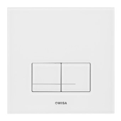 Wisa Delos bedieningsplaat glas mechanisch 16x16cm met dualflush voor XS WC element wit