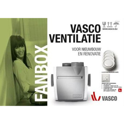 Vasco Ventilation mechanische afzuiging Fanbox C400 basic RF LE 400m3/h 200Pa