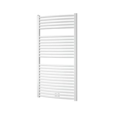 Plieger Palmyra designradiator horizontaal gebogen middenaansluiting 1175x600mm 689W donkergrijs structuur