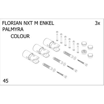 Plieger bevestigingsset designradiator enkel Florian Nxt M Palmyra donkergrijs structuur