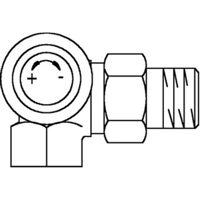 Oventrop thermostatische radiatorafsluiter AV9 1/2 dubbel haaks rechts