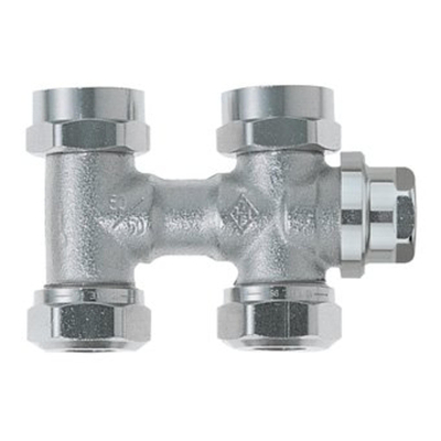 Heimeier Vekolux onderblok 1 pijps 1/2 50mm recht voor radiator bi.dr.