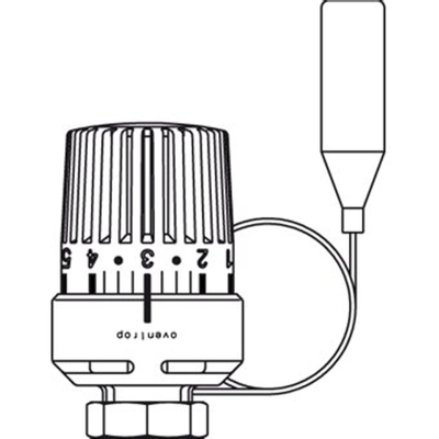 Oventrop Thermostaatkop Uni LH voeler op afstand M30x15 cap 2m anti diefstal zonder nulstand wit