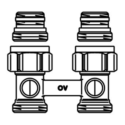 Oventrop H onderblok Multiflex F 3/4 x3/4 recht