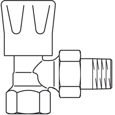 Oventrop radiatorafsluiter HR 1/2" haaks Kvs = 1,45