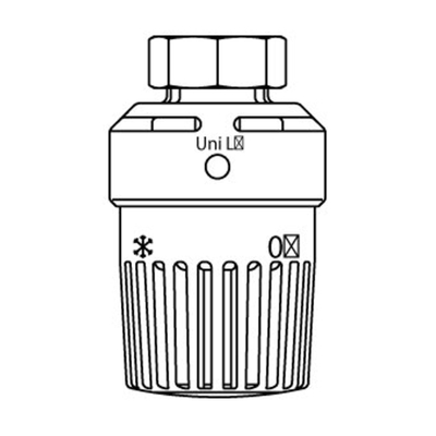 Oventrop Thermostaatkop Uni LH voeler op afstand M30x15 cap 2m anti diefstal zonder nulstand wit