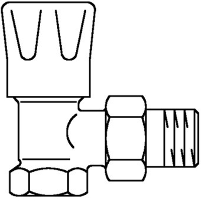 Oventrop radiator afsluiter 3/4" haaks