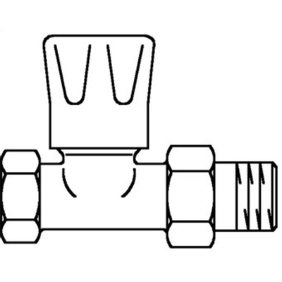 Oventrop radiator afsluiter 3/4" recht