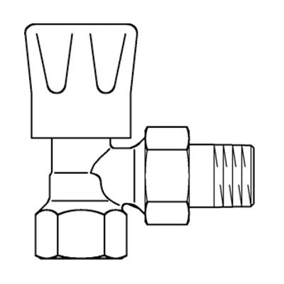 Oventrop radiator afsluiter 3/4" haaks