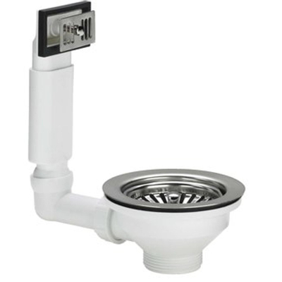 Viega gootsteenafvoer en overloopgarnituur 6/4 x1145mm met korfplug voor gat 90mm RVS