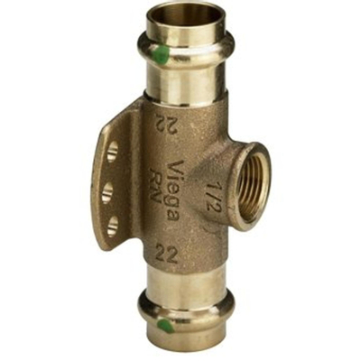 Viega Sanpress Muurplaat T stuk SC 15x1/2 x15mm brons