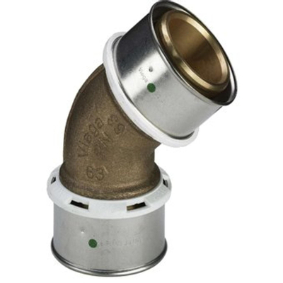 Viega Pexfit knie 45° brons 50mm