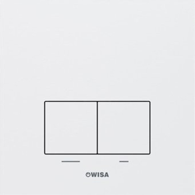 Wisa Delos Bedieningspaneel - rechthoek - 16x16x1 - dualflush - aluminium - wit mat OUTLETSTORE
