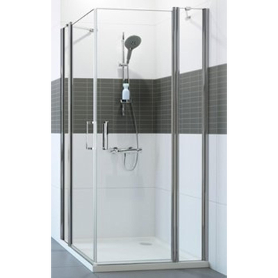 Huppe Classics 2 2 delig hoekinstap 90 90x190cm matzilver helder glas