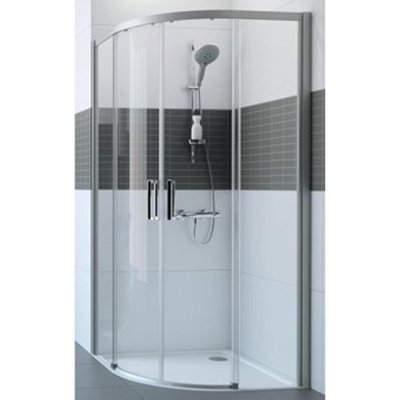 Huppe Classics 2 easy entry kwartrond met schuifdeur 90 90x200cm r500 matzilver antiplaque glas