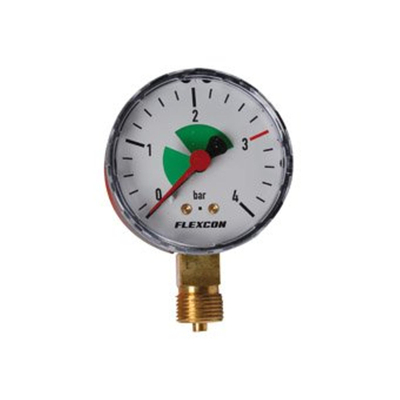 Flamco Flexcon manometer 3/8"-63mm 0-4 bar radiaal