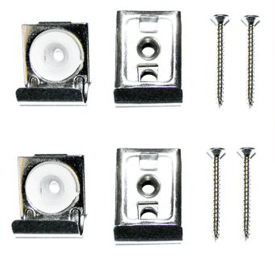 De Beer spiegelklemmen (tot max. 6 kilo) set=4 stuks incl. klemmenkurkschroeven + pluggen chroom