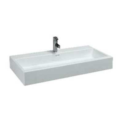 Laufen Living City wastafel 100x46x15.5cm 2 x 1 kraangat met overloop keramiek wit