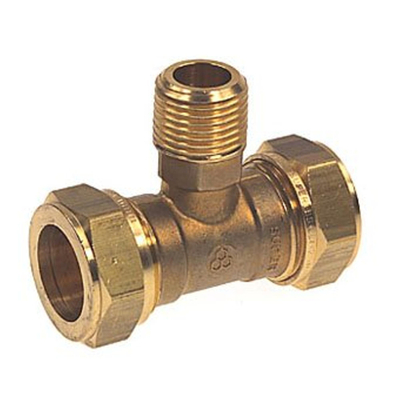 VSH Super Knel Messing knel T stuk verlopend 22x1/2 buidrx22mm conisch