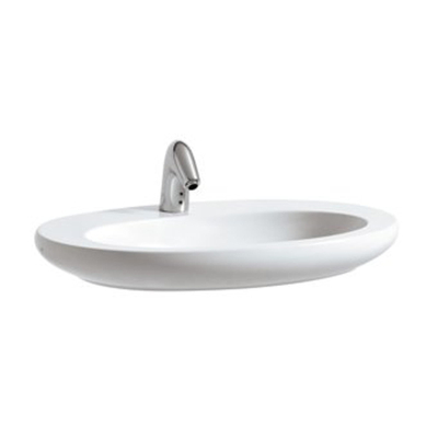 Laufen Alessi One waskom 75x52x12cm zonder kraangat incl. afvoerplug onderzijde geslepen keramiek lcc-wit