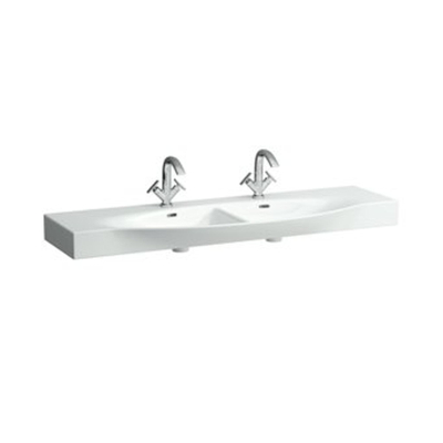 Laufen Palace meubelwastafel dubbel 150x51x16.5cm 2 x 3 kraangaten keramiek wit