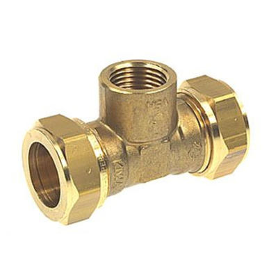 VSH Super Knel Messing knel T stuk verlopend 15x3/8 bidrx15mm conisch