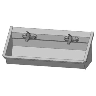 Intersan Sanilav muurwastrog met 1 greeps mengkraan 120cm 2 personen RVS