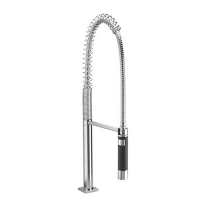 Dornbracht Divers professional spoeldouchegarnituur voor keukenkraan hoog 66.5cm voor 2 gats kraan ElioMeta.02+3 gats Tara (Classic) platina mat