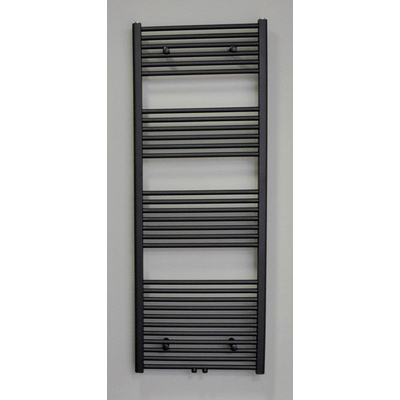 Sanicare middenaansluiting recht designradiator 160x60cm zwart mat