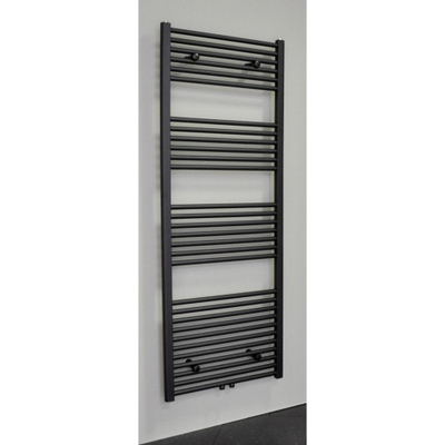 Sanicare middenaansluiting recht designradiator 160x60cm zwart mat