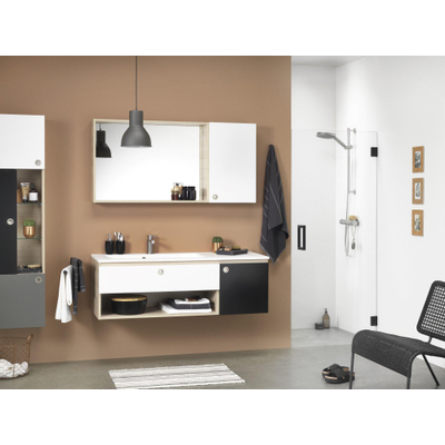 Sealskin I AM Draaideur 70x200cm voor nis mat zwart 8mm helder veiligheidsglas met antikalk