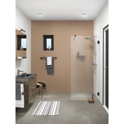 Sealskin I AM Walk in type A3 (divider) 900mm mat zwart 8mm helder veiligheidsglas met antikalk