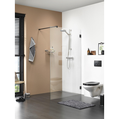 Sealskin I AM Walk in type A3 (divider) 1200mm mat zwart 8mm helder veiligheidsglas met antikalk