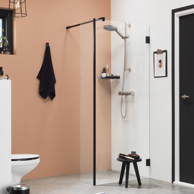 Sealskin I AM Walk in type A1 1000x300mm mat zwart 8mm helder veiligheidsglas met antikalk