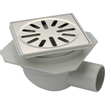 Aquaberg kunststof put/opzetstuk met zijaansl 40mm met RVS rooster verstelbaar 10x10cm met PPC reukslot 40mm 2300034