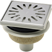 Aquaberg ABS kunststof put bezand met RVS sierrand/rooster onderuitloop 50mm 146x146mm met reukslot 50mm 2300240