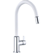 Kludi Bingo Star 1-gats keukenkraan XS m. hoge 230° draaibare uittrekbare uitloop m. terugstroombeveiliging chroom/wit SW213465
