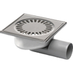 Van den Berg RVS vloerput zij en onderuitlaat 50mm 15x15cm OUTLETSTORE STORE31586