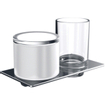 Emco Art glashouder/zeepdispenser met bedieningshendel chroom SW97608