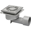 Aquaberg RVS vloerput onderuitlaat met emmer 20x20cm RVS rooster 75mm vastzetbaar 2300275