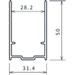 Novellini Young 2.0 verlengingsprofiel H=200cm chroom 0336566