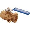 Raminex S28 Kiwa kogelkraan met aftapgelegenheid bi.dr. messing 1 x1 dn25 kiwa hendel blauw 8915158