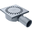 Easy Drain Aqua Compact vloerput met ABS sifonhuis RVS rooster en zijuitlaat 15x15cm inbouwdiepte 60mm incl. verstelb. uitloop Ø50/Ø40m 2302765