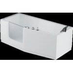 Novellini Iris Combi bad acryl links met deur en met 1 voorpaneel 180x75/85x62cm met frame wit 0335654