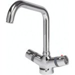 Rada 9006 Keukenmengkraan 23.5cm 3/8 inch flexibele slang 1 kraangat thermostatisch temperatuurbegrenzing Chroom glans SW114354