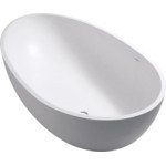 Crosstone Max vrijstaand bad 176x96x51cm ovaal Solid Surface wit mat SW96969