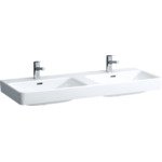 Laufen Pro S meubelwastafel dubbel 120x46.5x17.5cm 2x1 kraangat keramiek wit SW71811