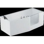 Novellini Iris Combi bad acryl rechts met deur en met 1 paneel 170x70/80x62cm met frame wit 0335651