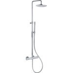 Paffoni Light Douchecombinatie set H126.5cm diameter: 22.5cm 70cm Chroom SW113133